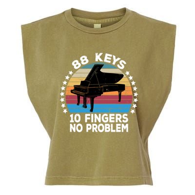 88 Keys 10 Fingers Pianist Musician Piano Keyboard Player Great Gift Garment-Dyed Women's Muscle Tee