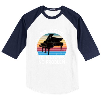 88 Keys 10 Fingers Pianist Musician Piano Keyboard Player Great Gift Baseball Sleeve Shirt