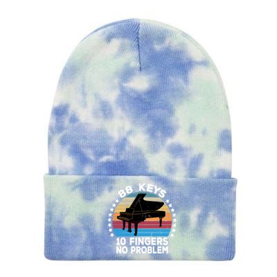 88 Keys 10 Fingers Pianist Musician Piano Keyboard Player Great Gift Tie Dye 12in Knit Beanie