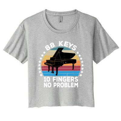 88 Keys 10 Fingers Pianist Musician Piano Keyboard Player Great Gift Women's Crop Top Tee