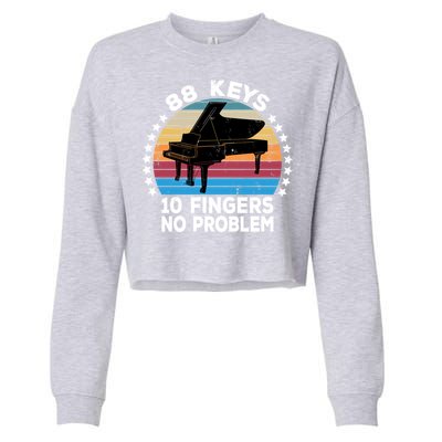 88 Keys 10 Fingers Pianist Musician Piano Keyboard Player Great Gift Cropped Pullover Crew