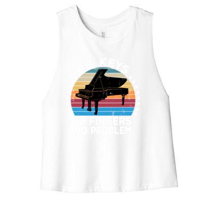 88 Keys 10 Fingers Pianist Musician Piano Keyboard Player Great Gift Women's Racerback Cropped Tank