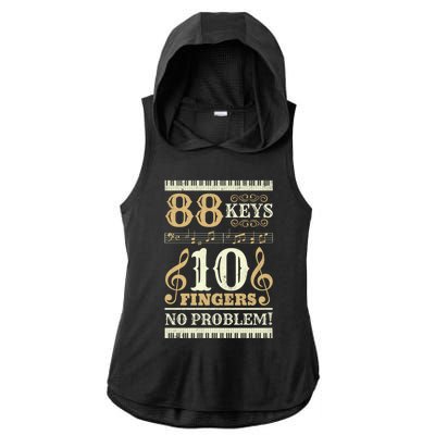 88 Keys 10 Fingers Piano Lover Players Funny Musical Pianist Gift Ladies PosiCharge Tri-Blend Wicking Draft Hoodie Tank