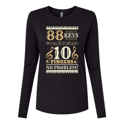 88 Keys 10 Fingers Piano Lover Players Funny Musical Pianist Gift Womens Cotton Relaxed Long Sleeve T-Shirt