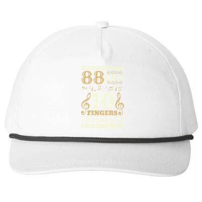 88 Keys 10 Fingers Piano Lover Players Funny Musical Pianist Gift Snapback Five-Panel Rope Hat