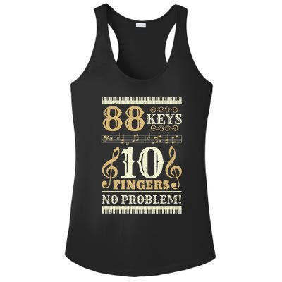 88 Keys 10 Fingers Piano Lover Players Funny Musical Pianist Gift Ladies PosiCharge Competitor Racerback Tank