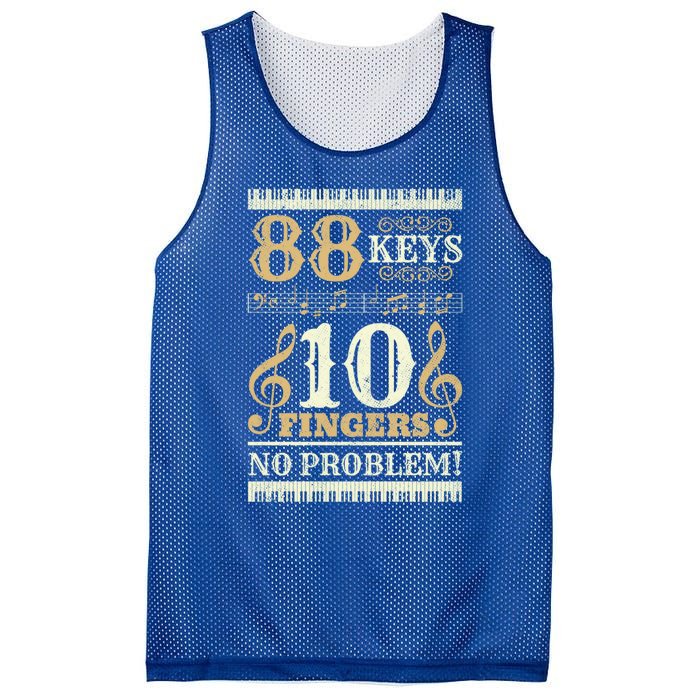 88 Keys 10 Fingers Piano Lover Players Funny Musical Pianist Gift Mesh Reversible Basketball Jersey Tank