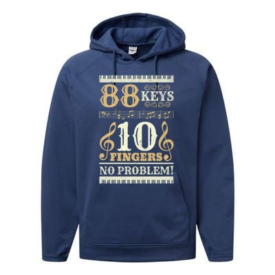 88 Keys 10 Fingers Piano Lover Players Funny Musical Pianist Gift Performance Fleece Hoodie