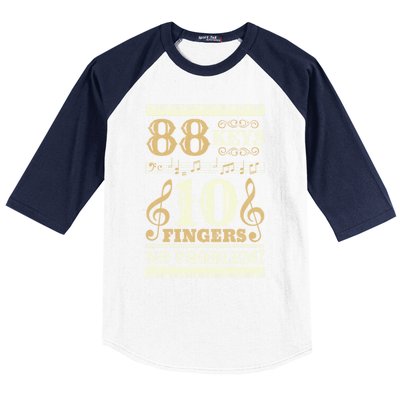 88 Keys 10 Fingers Piano Lover Players Funny Musical Pianist Gift Baseball Sleeve Shirt