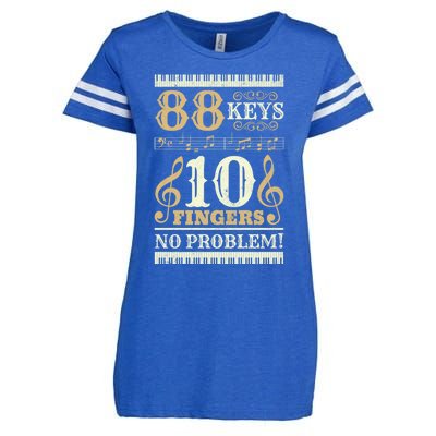 88 Keys 10 Fingers Piano Lover Players Funny Musical Pianist Gift Enza Ladies Jersey Football T-Shirt