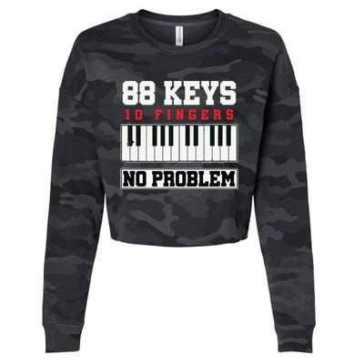 88 Keys Pianist Grand Piano Keyboard Key Music Musician Gift Cropped Pullover Crew