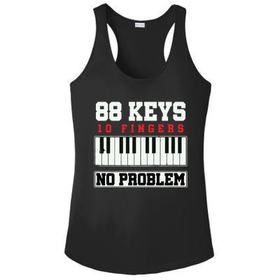 88 Keys Pianist Grand Piano Keyboard Key Music Musician Gift Ladies PosiCharge Competitor Racerback Tank