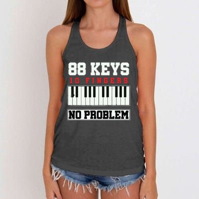 88 Keys Pianist Grand Piano Keyboard Key Music Musician Gift Women's Knotted Racerback Tank