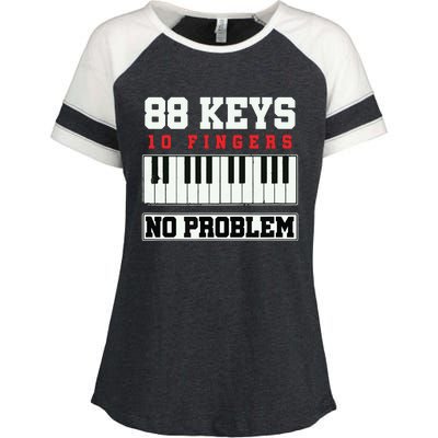 88 Keys Pianist Grand Piano Keyboard Key Music Musician Gift Enza Ladies Jersey Colorblock Tee