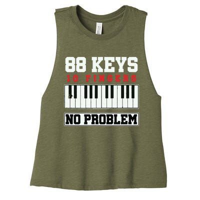 88 Keys Pianist Grand Piano Keyboard Key Music Musician Gift Women's Racerback Cropped Tank