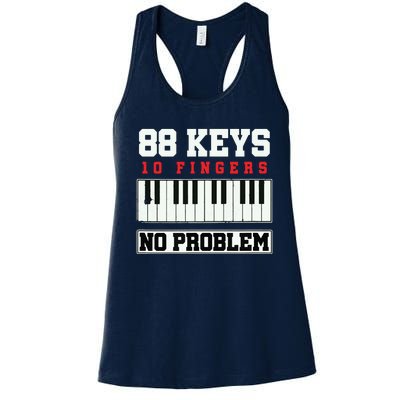 88 Keys Pianist Grand Piano Keyboard Key Music Musician Gift Women's Racerback Tank