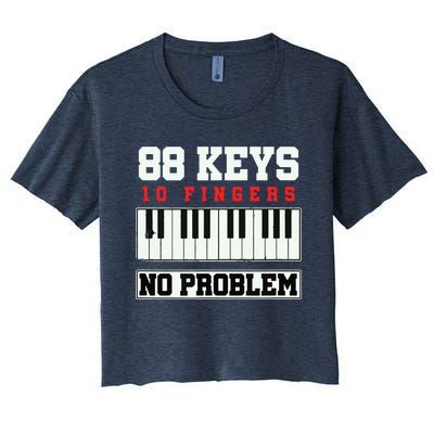 88 Keys Pianist Grand Piano Keyboard Key Music Musician Gift Women's Crop Top Tee