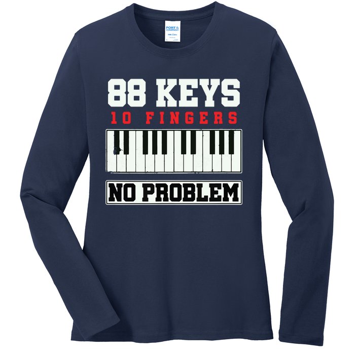 88 Keys Pianist Grand Piano Keyboard Key Music Musician Gift Ladies Long Sleeve Shirt