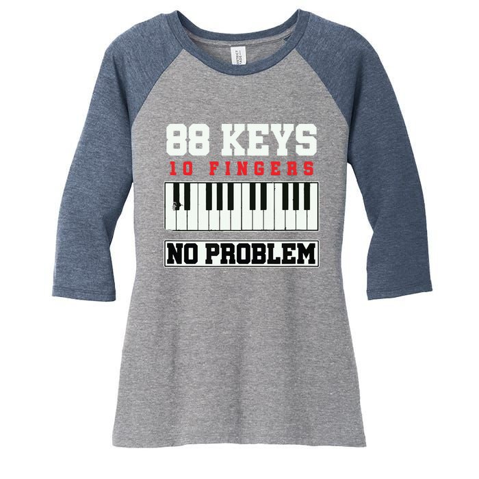 88 Keys Pianist Grand Piano Keyboard Key Music Musician Gift Women's Tri-Blend 3/4-Sleeve Raglan Shirt