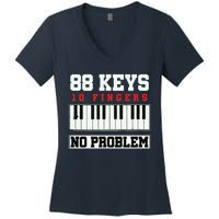 88 Keys Pianist Grand Piano Keyboard Key Music Musician Gift Women's V-Neck T-Shirt