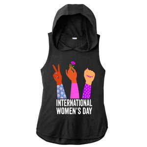 8 March Happy Women Day International Women Day Ladies PosiCharge Tri-Blend Wicking Draft Hoodie Tank