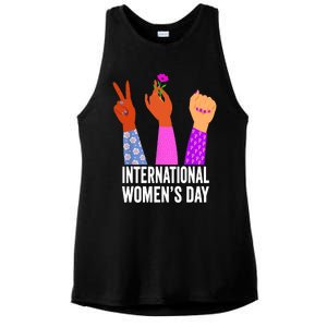 8 March Happy Women Day International Women Day Ladies PosiCharge Tri-Blend Wicking Tank