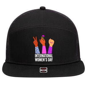 8 March Happy Women Day International Women Day 7 Panel Mesh Trucker Snapback Hat