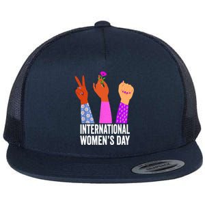 8 March Happy Women Day International Women Day Flat Bill Trucker Hat