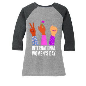 8 March Happy Women Day International Women Day Women's Tri-Blend 3/4-Sleeve Raglan Shirt