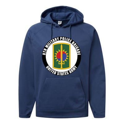 8th Military Police Brigade United States Army Veteran Gift Performance Fleece Hoodie