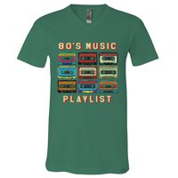 80s Music Playlist 1980 80s Cassette Collector V-Neck T-Shirt