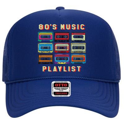 80s Music Playlist 1980 80s Cassette Collector High Crown Mesh Back Trucker Hat