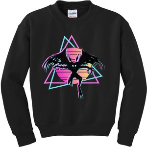 80s Mothman Retro Cryptid Kids Sweatshirt