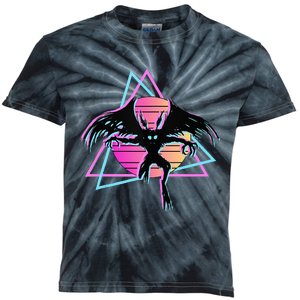 80s Mothman Retro Cryptid Kids Tie-Dye T-Shirt