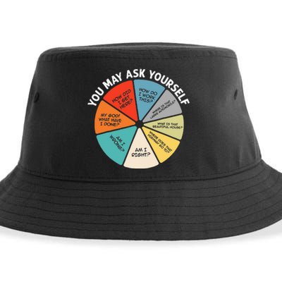 80s Music Retro Lyrics Pie Chart You May Ask Yourself Retro Sustainable Bucket Hat