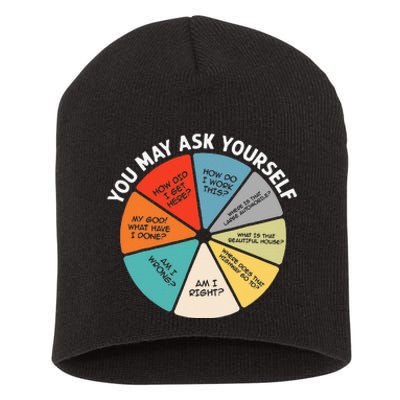 80s Music Retro Lyrics Pie Chart You May Ask Yourself Retro Short Acrylic Beanie