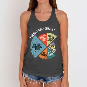 80s Music Retro Lyrics Funny 80s Women's Knotted Racerback Tank