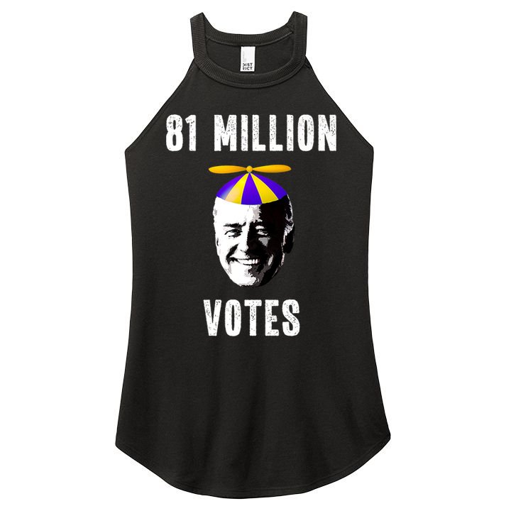 81 Million Votes Anti Biden Funny Political Women's Perfect Tri Rocker Tank