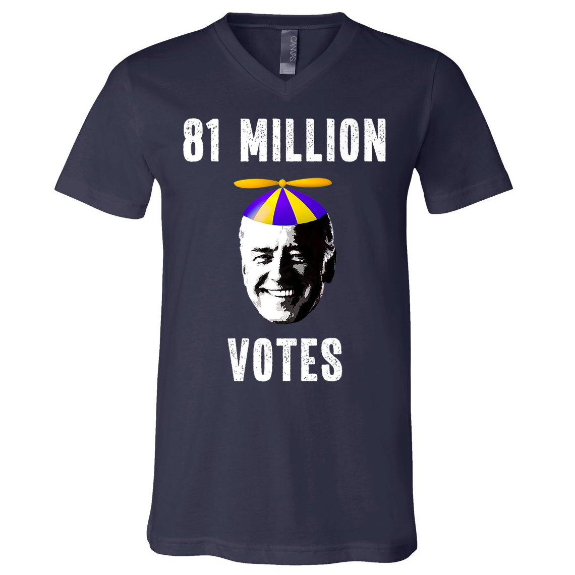 81 Million Votes Anti Biden Funny Political V-Neck T-Shirt
