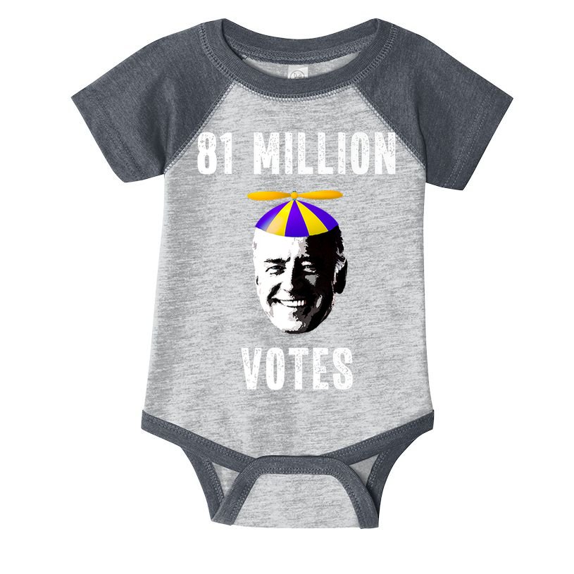 81 Million Votes Anti Biden Funny Political Infant Baby Jersey Bodysuit
