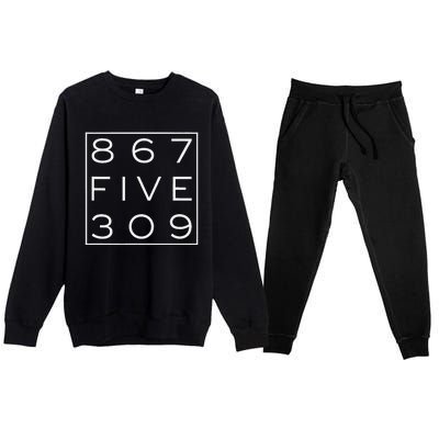 8675309 Nostalgic And Funny 80s Premium Crewneck Sweatsuit Set