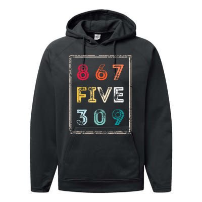 8675309 Nostalgic And Funny 80s & 90s Performance Fleece Hoodie