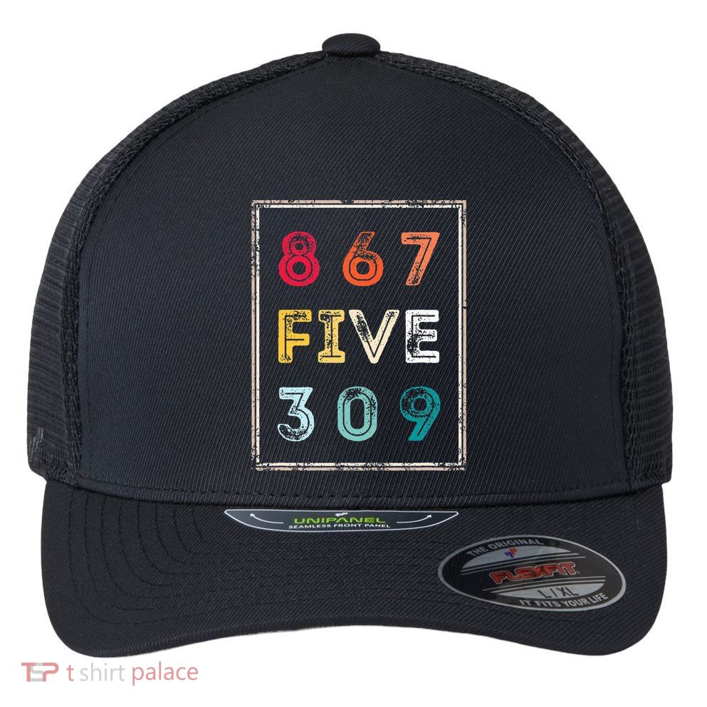 8675309 Nostalgic And Funny 80s & 90s Flexfit Unipanel Trucker Cap