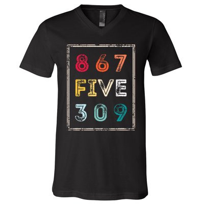 8675309 Nostalgic And Funny 80s & 90s V-Neck T-Shirt