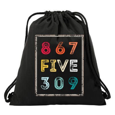 8675309 Nostalgic And Funny 80s & 90s Drawstring Bag