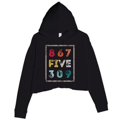 8675309 Nostalgic And Funny 80s & 90s Crop Fleece Hoodie