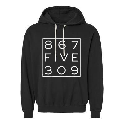 8675309 Nostalgic and Funny 80s Garment-Dyed Fleece Hoodie