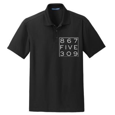 8675309 Nostalgic and Funny 80s Dry Zone Grid Polo