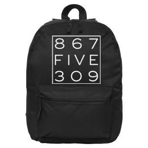 8675309 Nostalgic and Funny 80s 16 in Basic Backpack