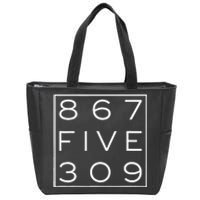 8675309 Nostalgic and Funny 80s Zip Tote Bag